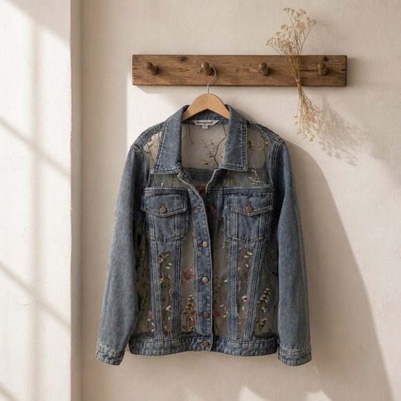 DAVI & DANI Jackets & Blazers - Davi & Dani SUMMER Denim jacket size Large NWOT